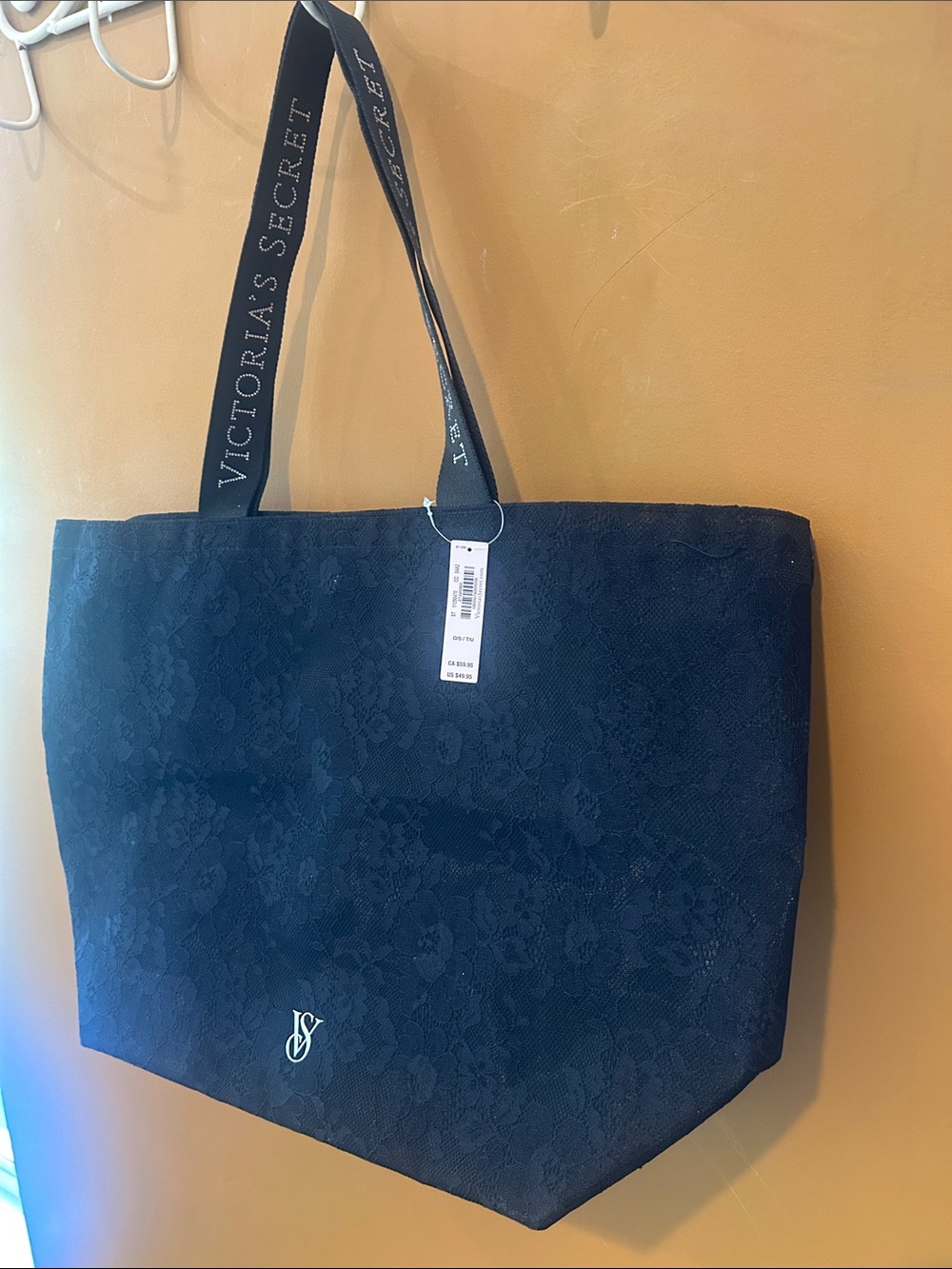 Victoria's Secret Black Lace Tote Bag